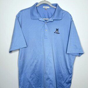 Peter Millar Men XL Performance Golf Polo Athletic Country Club Blue Stripe m133